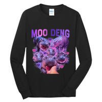 Cute Moo Deng Funny Baby Hippo Pygmy Hippopotamus Tall Long Sleeve T-Shirt