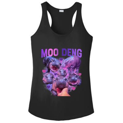 Cute Moo Deng Funny Baby Hippo Pygmy Hippopotamus Ladies PosiCharge Competitor Racerback Tank