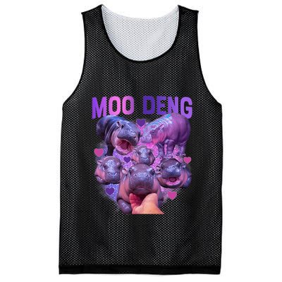 Cute Moo Deng Funny Baby Hippo Pygmy Hippopotamus Mesh Reversible Basketball Jersey Tank