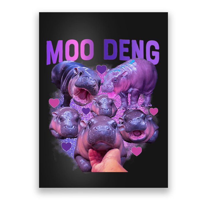 Cute Moo Deng Funny Baby Hippo Pygmy Hippopotamus Poster
