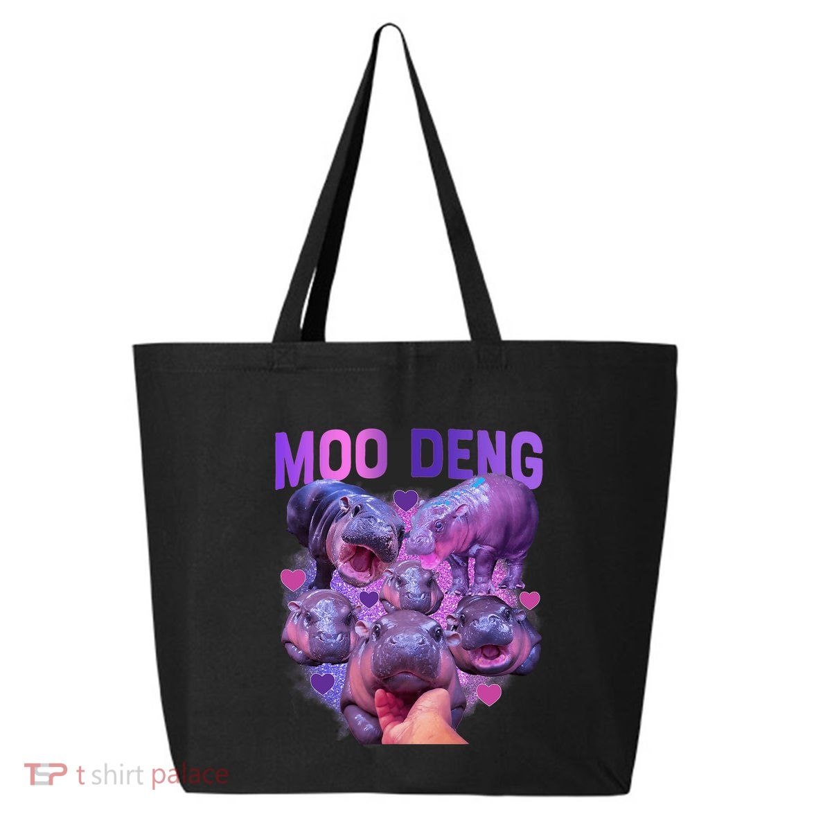 Cute Moo Deng Funny Baby Hippo Pygmy Hippopotamus 25L Jumbo Tote