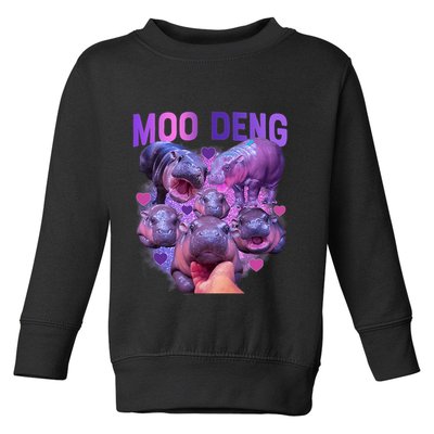 Cute Moo Deng Funny Baby Hippo Pygmy Hippopotamus Toddler Sweatshirt