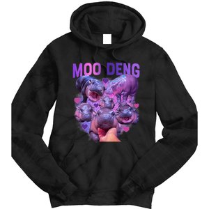 Cute Moo Deng Funny Baby Hippo Pygmy Hippopotamus Tie Dye Hoodie