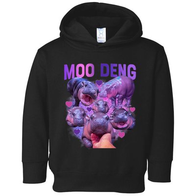 Cute Moo Deng Funny Baby Hippo Pygmy Hippopotamus Toddler Hoodie