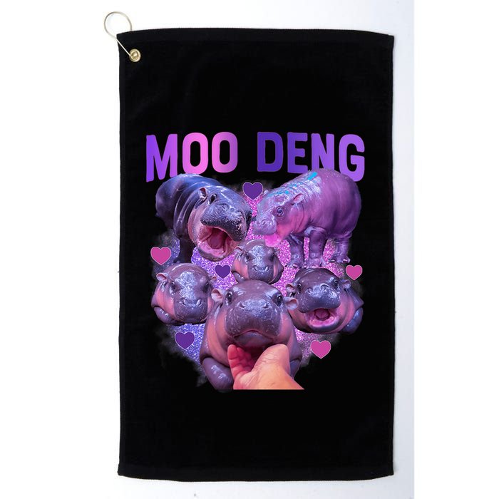 Cute Moo Deng Funny Baby Hippo Pygmy Hippopotamus Golf Towel