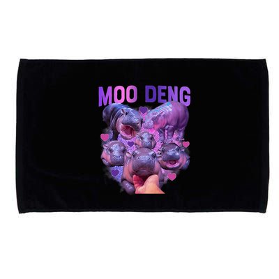 Cute Moo Deng Funny Baby Hippo Pygmy Hippopotamus Microfiber Hand Towel
