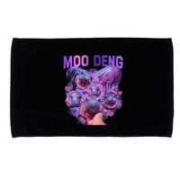 Cute Moo Deng Funny Baby Hippo Pygmy Hippopotamus Microfiber Hand Towel