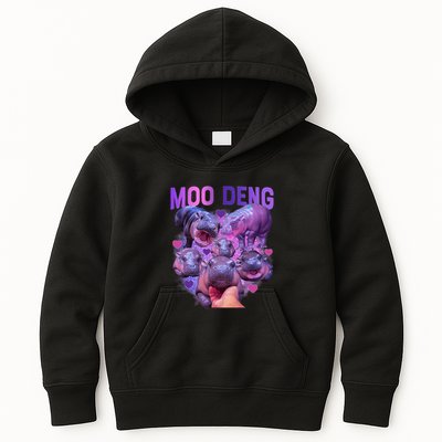Cute Moo Deng Funny Baby Hippo Pygmy Hippopotamus Kids Hoodie
