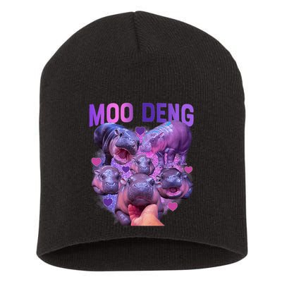 Cute Moo Deng Funny Baby Hippo Pygmy Hippopotamus Short Acrylic Beanie