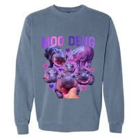 Cute Moo Deng Funny Baby Hippo Pygmy Hippopotamus Garment-Dyed Sweatshirt