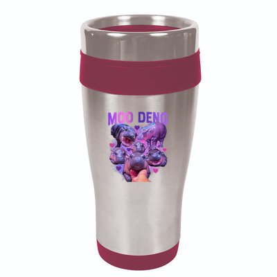Cute Moo Deng Funny Baby Hippo Pygmy Hippopotamus 16oz Travel Tumbler