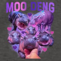 Cute Moo Deng Funny Baby Hippo Pygmy Hippopotamus Vector Backpack