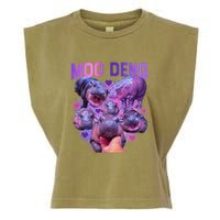 Cute Moo Deng Funny Baby Hippo Pygmy Hippopotamus Garment-Dyed Women's Muscle Tee
