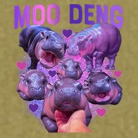 Cute Moo Deng Funny Baby Hippo Pygmy Hippopotamus Garment-Dyed Women's Muscle Tee