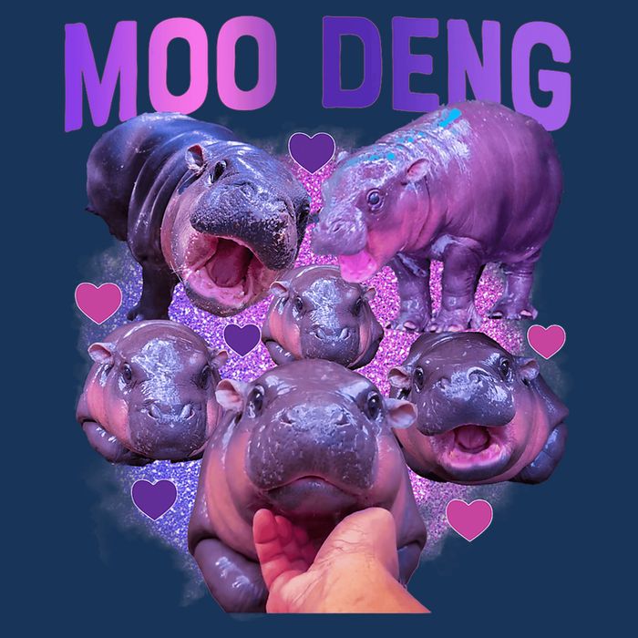 Cute Moo Deng Funny Baby Hippo Pygmy Hippopotamus Infant Baby Jersey Bodysuit