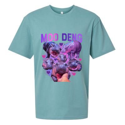 Cute Moo Deng Funny Baby Hippo Pygmy Hippopotamus Sueded Cloud Jersey T-Shirt