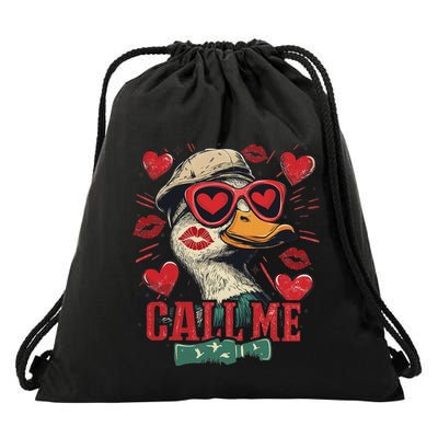 Call Me Duck Hunting Lover ValentineS Day Drawstring Bag