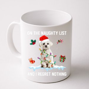 Christmas Maltese Dog Naughty List And I Regret Nothing Xmas Great Gift Coffee Mug