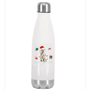 Christmas Maltese Dog Naughty List And I Regret Nothing Xmas Great Gift Stainless Steel Insulated Water Bottle