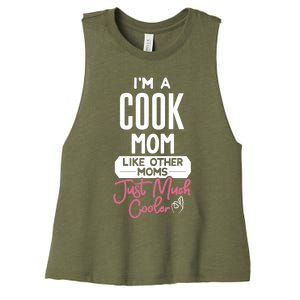 Cool Mothers Day Design Cook Mom Gift Women's Racerback Cropped Tank