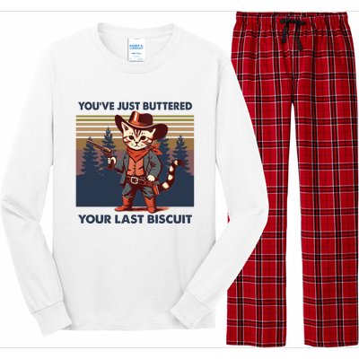 Cat Mom Dad YouVe Just Buttered Your Last Biscuit Cowboy Long Sleeve Pajama Set