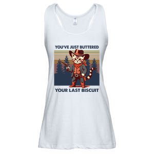 Cat Mom Dad YouVe Just Buttered Your Last Biscuit Cowboy Ladies Essential Flowy Tank