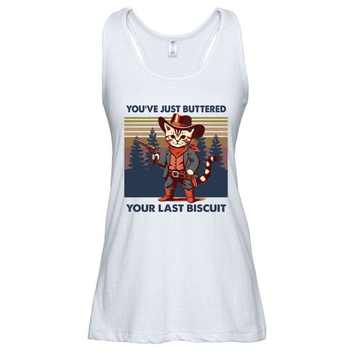 Cat Mom Dad YouVe Just Buttered Your Last Biscuit Cowboy Ladies Essential Flowy Tank