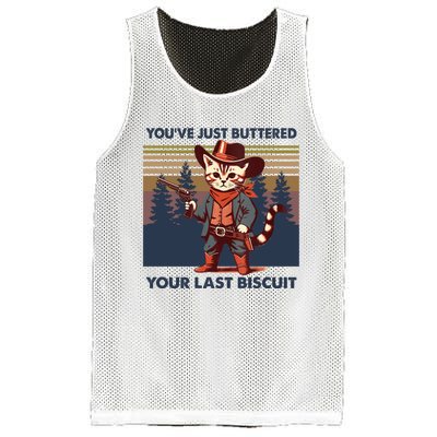 Cat Mom Dad YouVe Just Buttered Your Last Biscuit Cowboy Mesh Reversible Basketball Jersey Tank