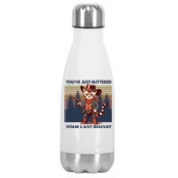 Cat Mom Dad YouVe Just Buttered Your Last Biscuit Cowboy Stainless Steel Insulated Water Bottle