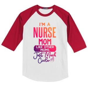 Cool Mothers Day Design Nurse Mom Gift Kids Colorblock Raglan Jersey