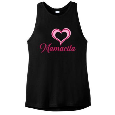 Cute Mother’s Day Love Heart Mamacita Funny Gift Ladies PosiCharge Tri-Blend Wicking Tank