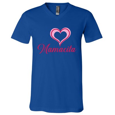 Cute Mother’s Day Love Heart Mamacita Funny Gift V-Neck T-Shirt