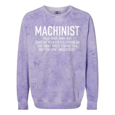 CNC Machinist Definition Colorblast Crewneck Sweatshirt