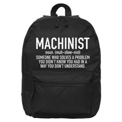 CNC Machinist Definition 16 in Basic Backpack