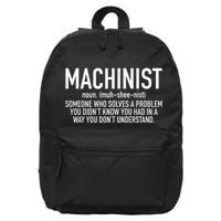 CNC Machinist Definition 16 in Basic Backpack