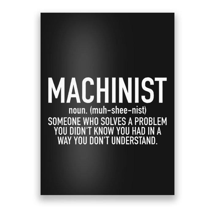 CNC Machinist Definition Poster