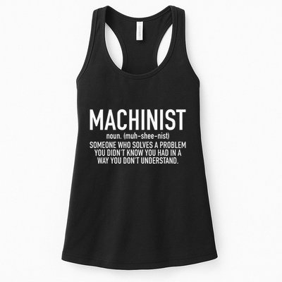 CNC Machinist Definition Womens Tank Top