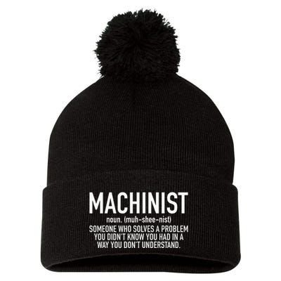 CNC Machinist Definition Pom Pom 12in Knit Beanie