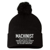 CNC Machinist Definition Pom Pom 12in Knit Beanie