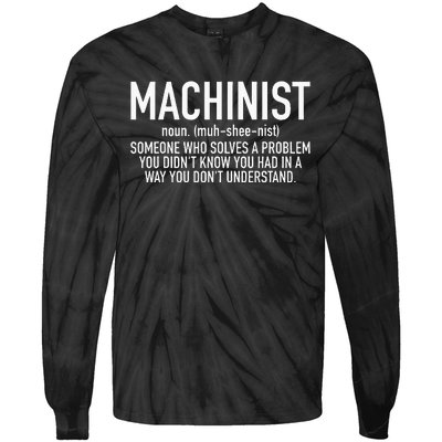 CNC Machinist Definition Tie-Dye Long Sleeve Shirt