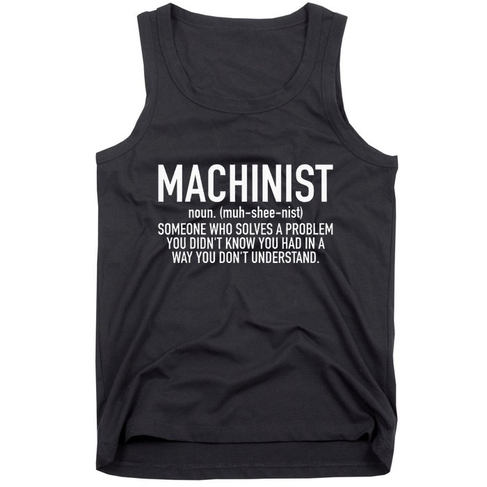 CNC Machinist Definition Tank Top