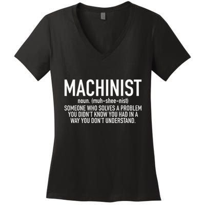 CNC Machinist Definition Women's V-Neck T-Shirt