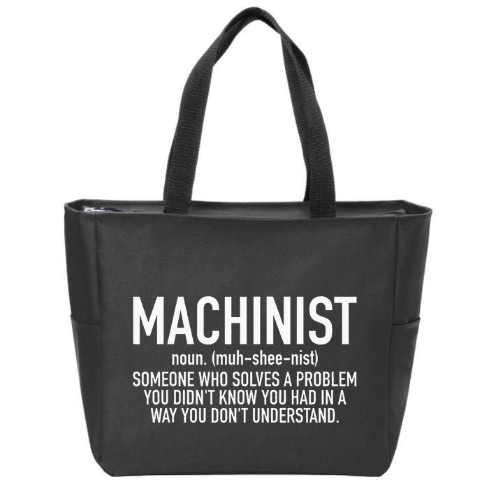 CNC Machinist Definition Zip Tote Bag