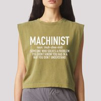 CNC Machinist Definition Garment-Dyed Women's Muscle Tee