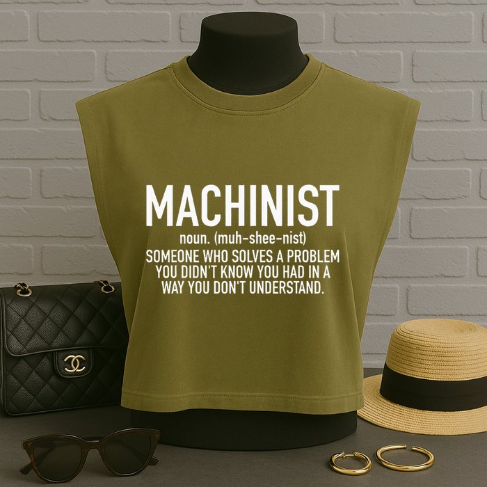 CNC Machinist Definition Garment-Dyed Women's Muscle Tee
