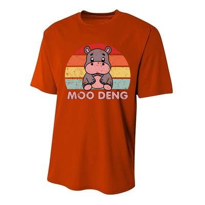 Cute Moo Deng Baby Hippo Vintage Zoo Baby Hippo Performance Sprint T-Shirt