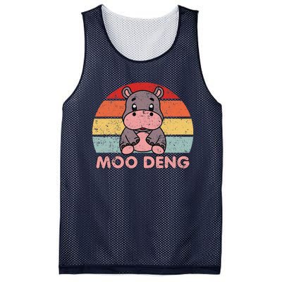 Cute Moo Deng Baby Hippo Vintage Zoo Baby Hippo Mesh Reversible Basketball Jersey Tank