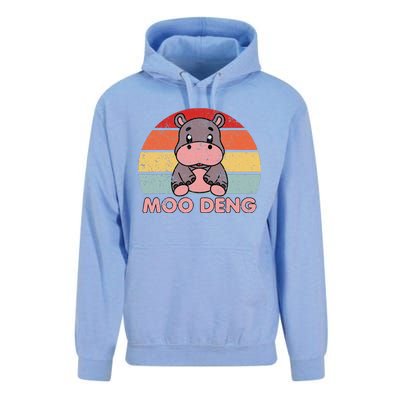 Cute Moo Deng Baby Hippo Vintage Zoo Baby Hippo Unisex Surf Hoodie