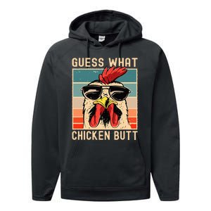 Chicken Meme Design Guess What Chicken Butt Performance Fleece Hoodie