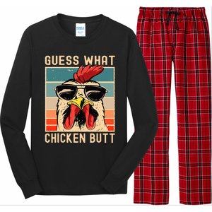 Chicken Meme Design Guess What Chicken Butt Long Sleeve Pajama Set